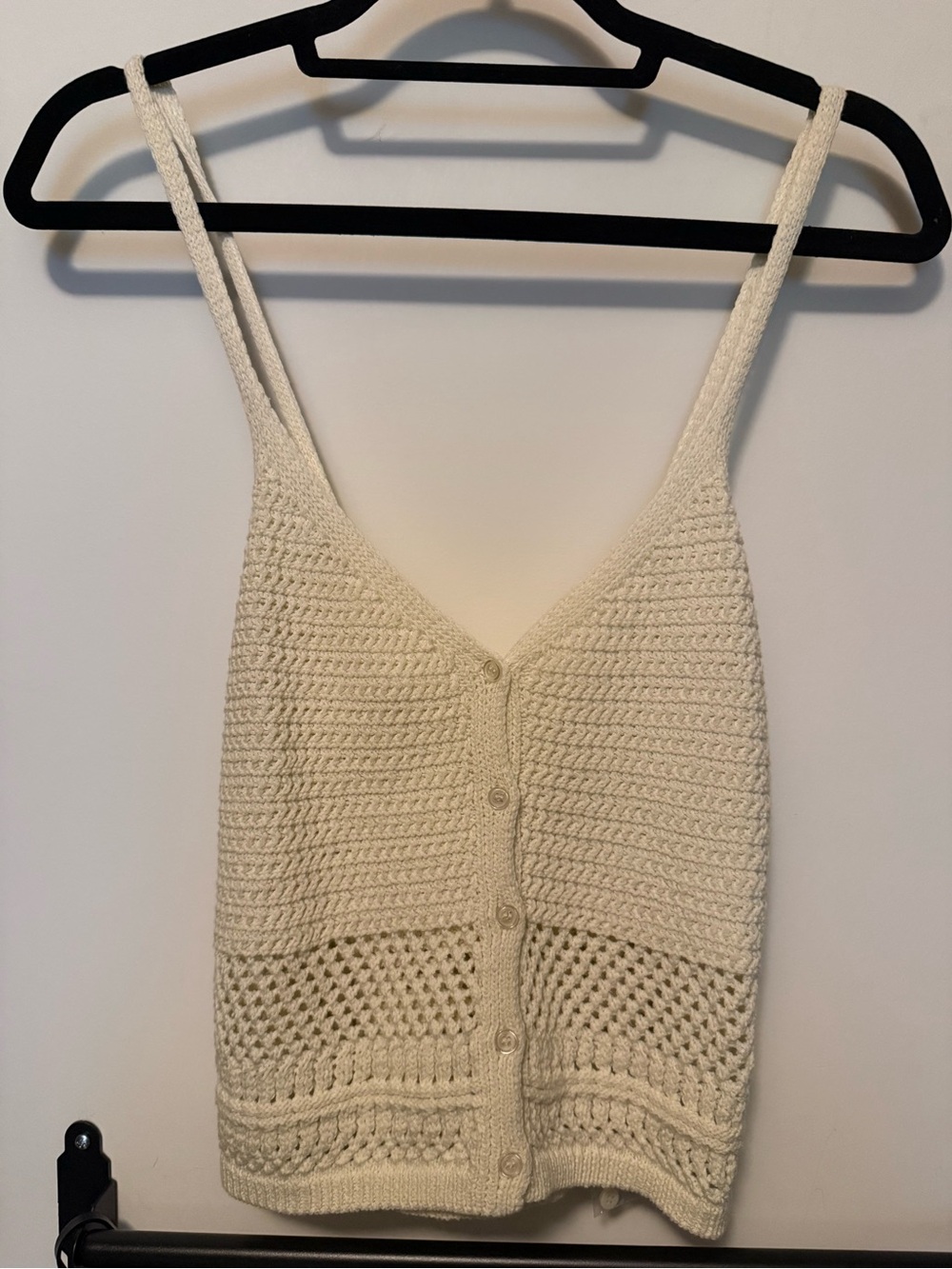 Z Supply Cream Crochet Button Front Camisole